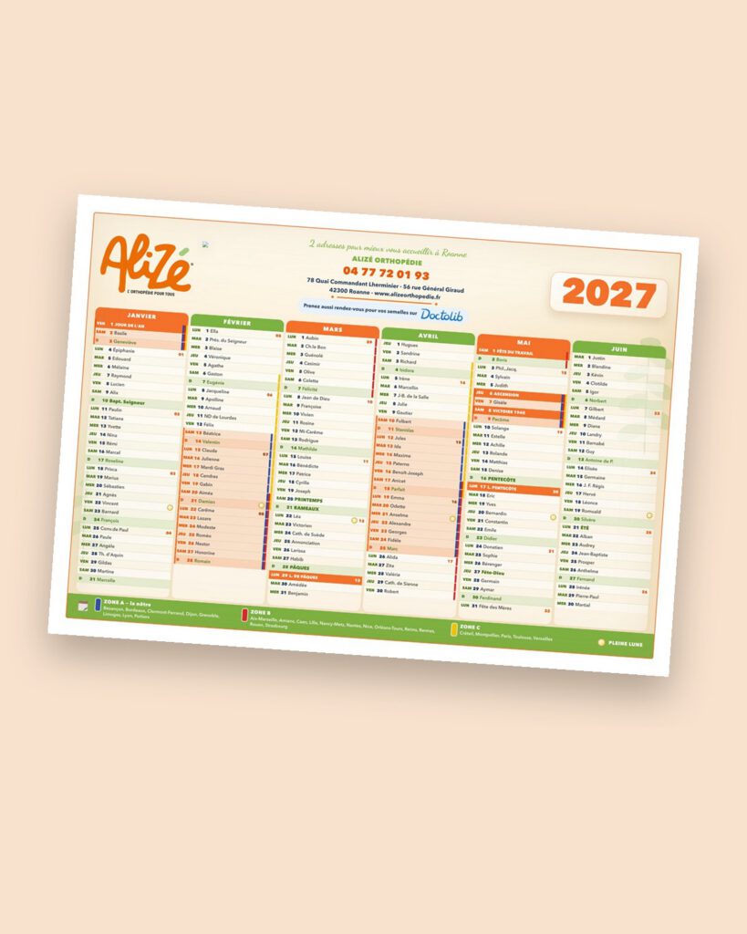 Calendrier — Alizé Orthopédie