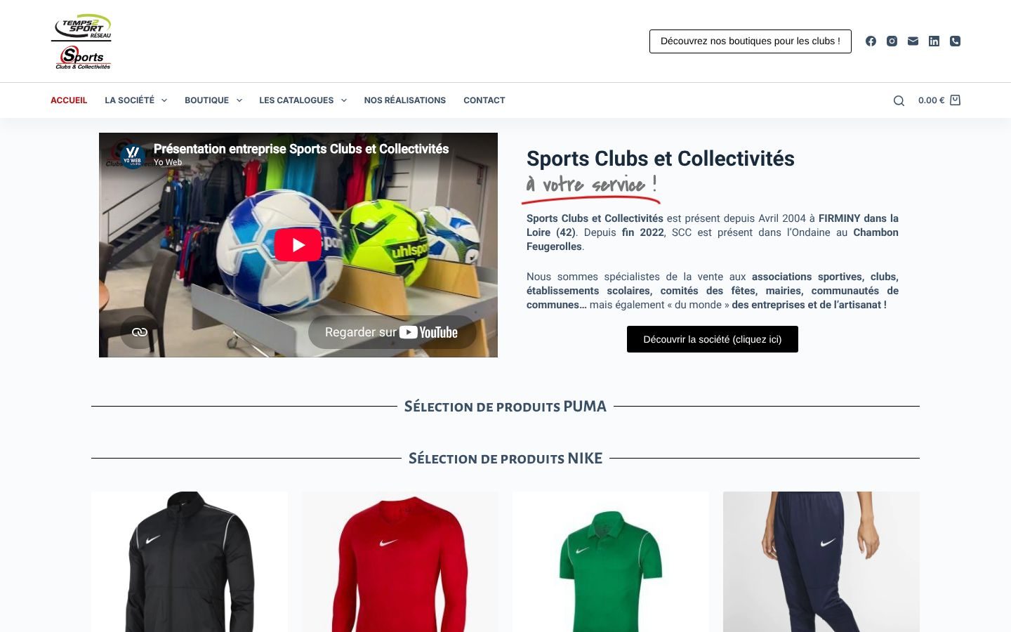 Les boutiques Sports Clubs & Collectivités